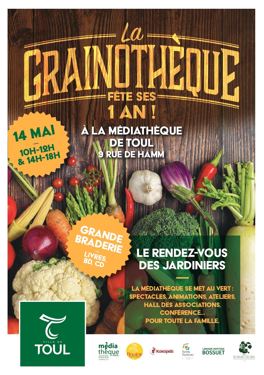 affiche inauguration de la grainothèque