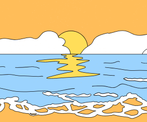 Image d'un coucher de soleil à la plage